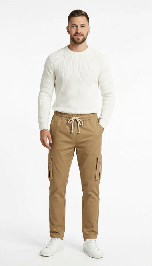 Everyday Comfort Cargo Trousers - Camel/Khaki