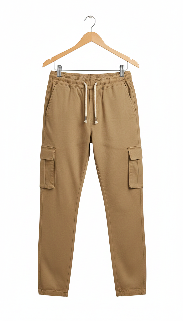Everyday Comfort Cargo Trousers - Camel/Khaki